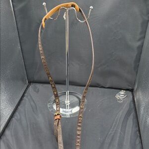 Monogram Crossbody Strap in Brown with Tan Trim